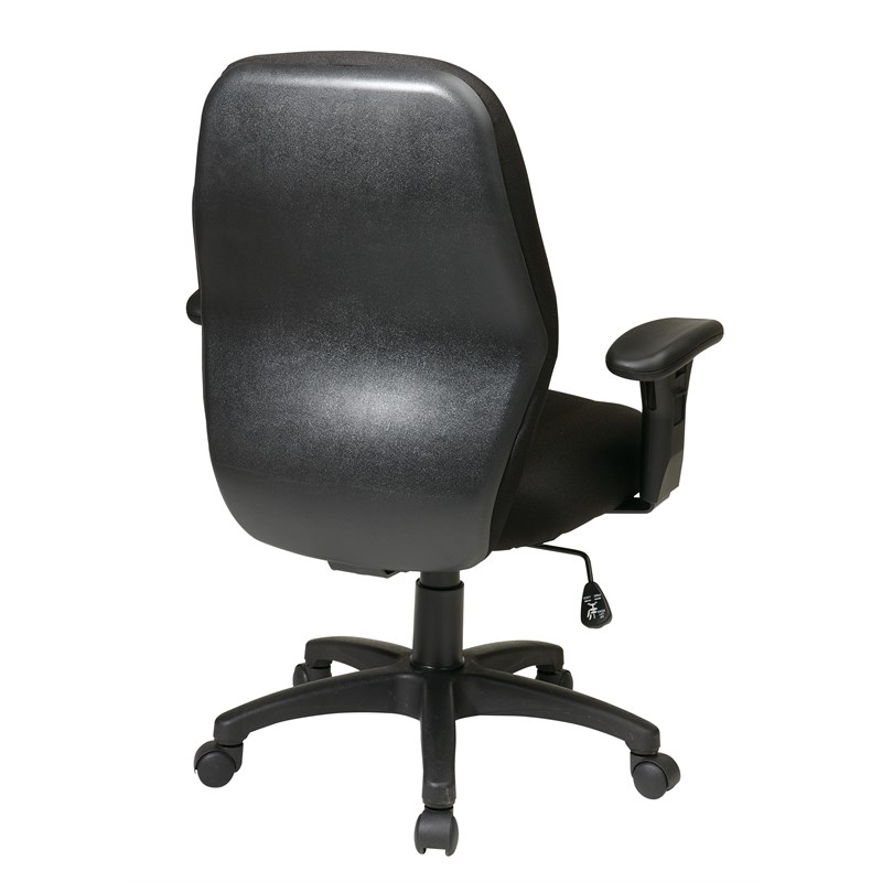 Managers Chair Black Fabric with Height Adjustable Arms and Nylon Base