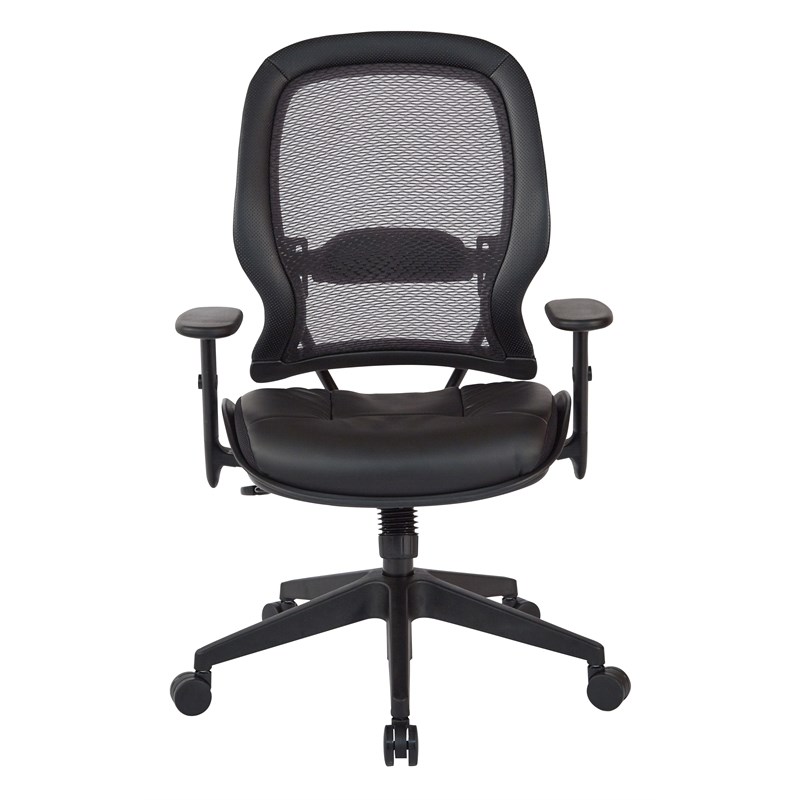 Executive High Back Chair in Black Bonded Leather Seat