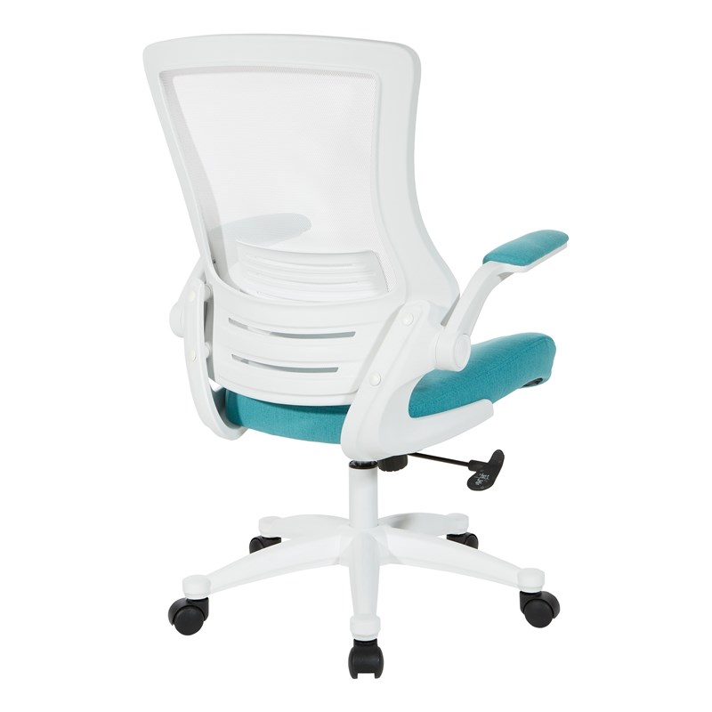 White Screen Back Manager's Chair in White Turquoise Fabric | Homesquare