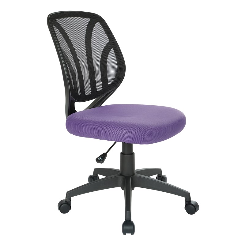 Screen Back Armless Task Chair With, Armless Office Chair With Wheels