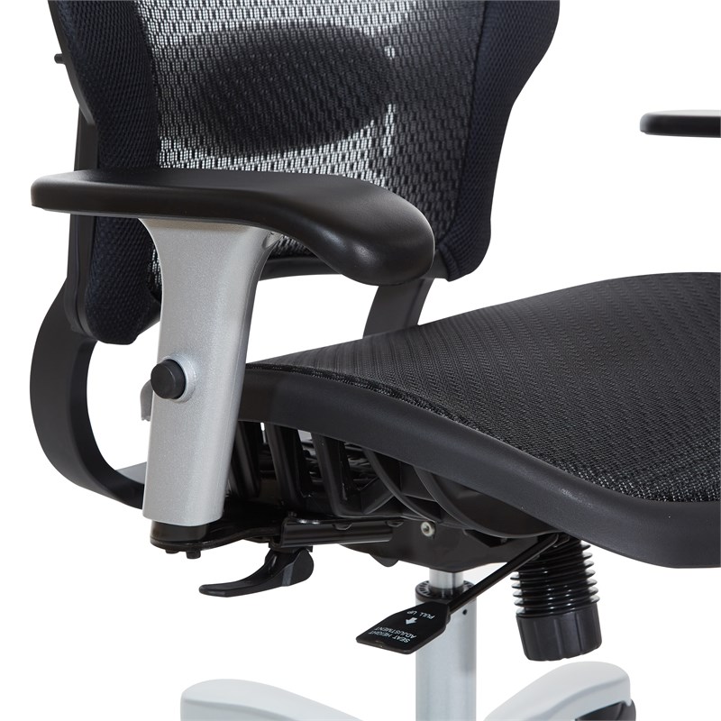 Air Grid Seat and Back Big & Tall Chair in Black Fabric