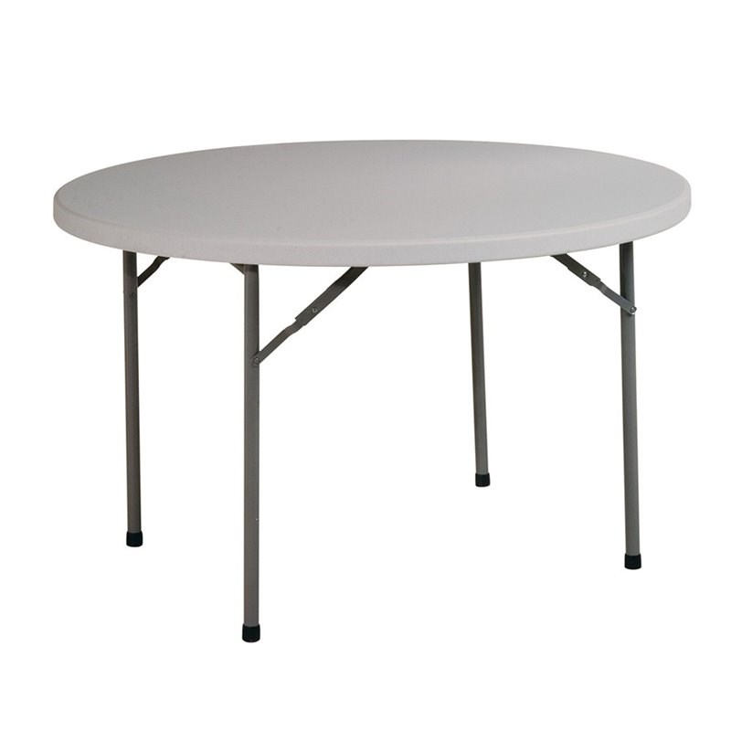 48 Round Light Gray Resin Multi, 48 Round Folding Table Black