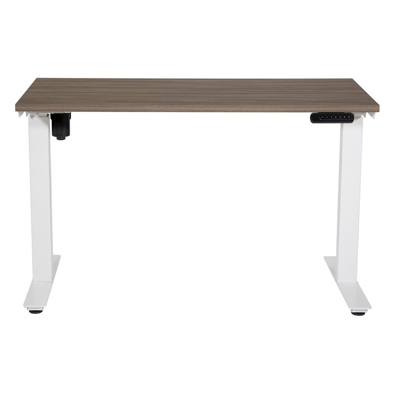 Prado Table with Urban Walnut Engineered Wood Top and White Base