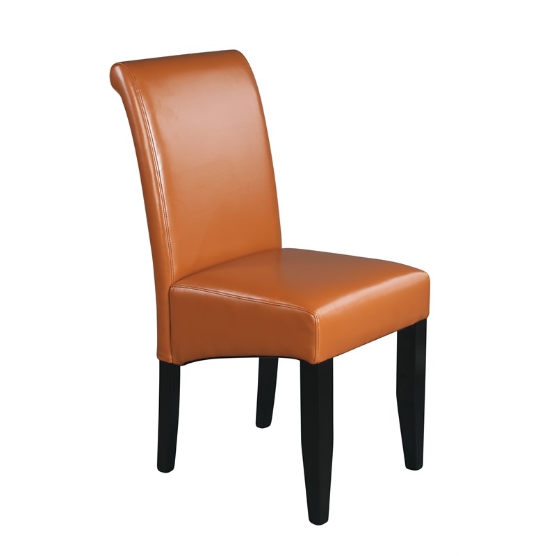 metro parsons dining chair in coffee brown bonded leather met86cf
