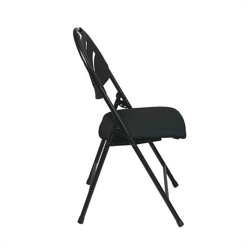 Set of 4 Plastic Folding Chair in Black by Office Star