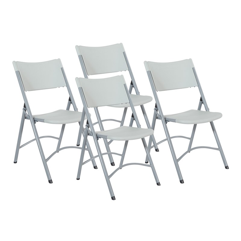 Resin Folding Chair in Light Gray 4 Pack