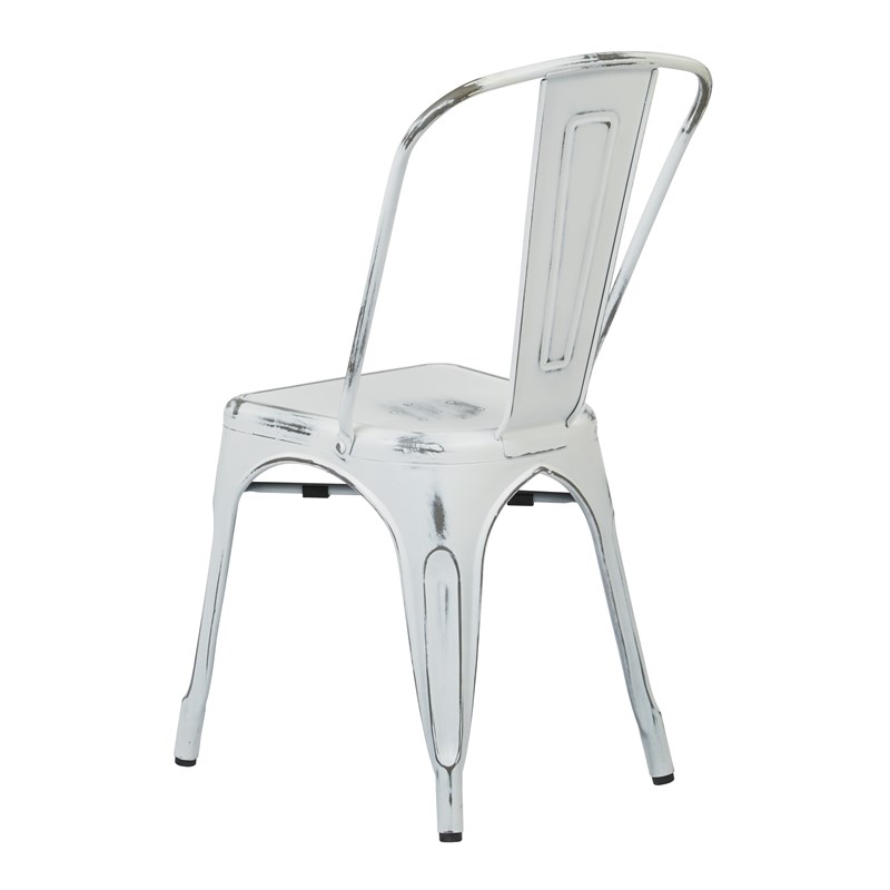 Bristow Metal Armless Chair Antique White 2 Pack
