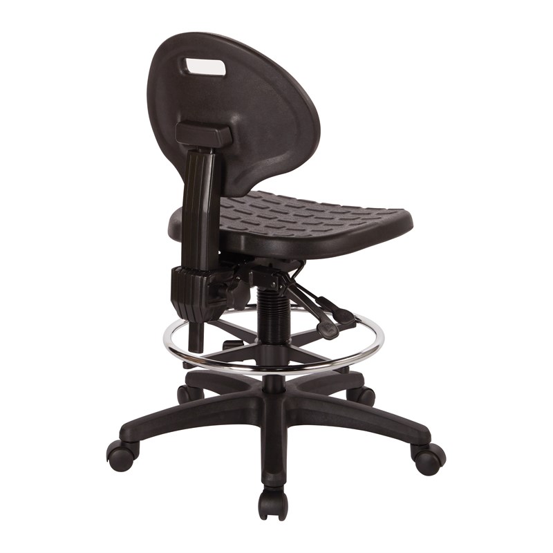 Intermediate Ergonomic Black Drafting Chair