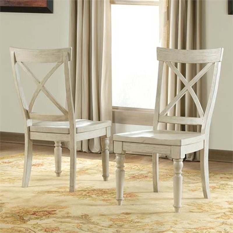 riverside furniture aberdeen dining side chair in white - 21258