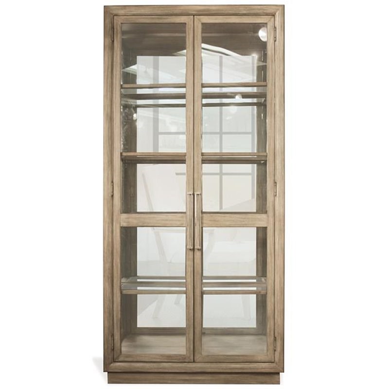 Riverside Furniture Sophie Wood and Glass 5 Shelf Curio in