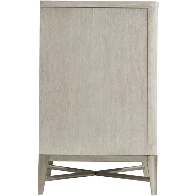 Riverside Furniture Maisie 3 Drawer Refined Glam Nightstand in Champagne