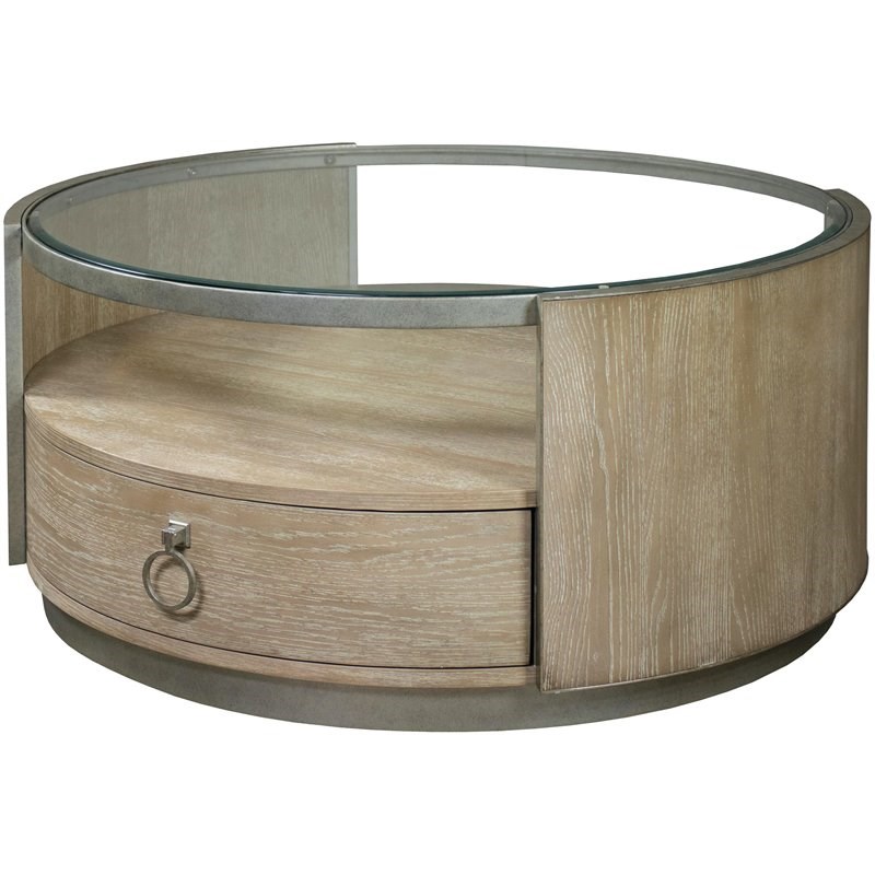 Riverside Furniture Sophie Refined Glam Round Coffee Table in Natural