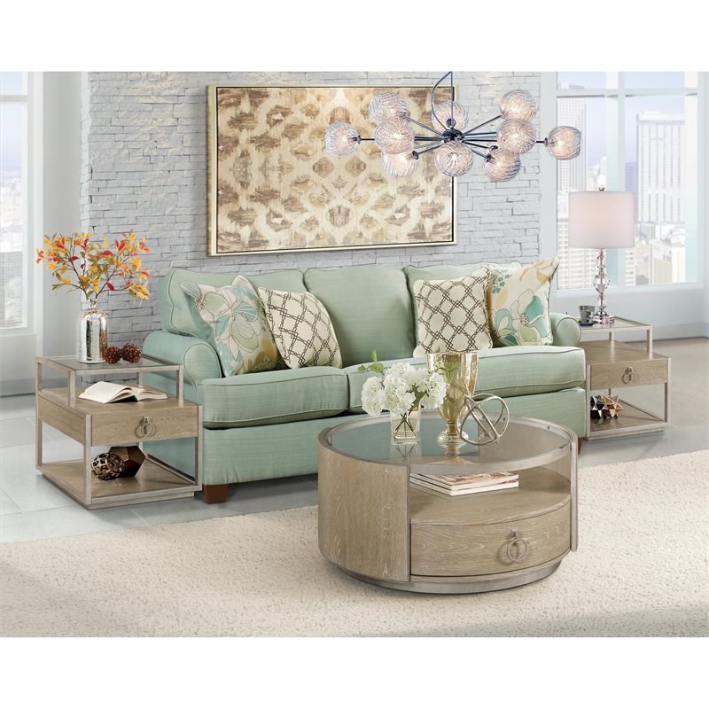 Riverside Furniture Sophie Refined Glam Side Table in Natural