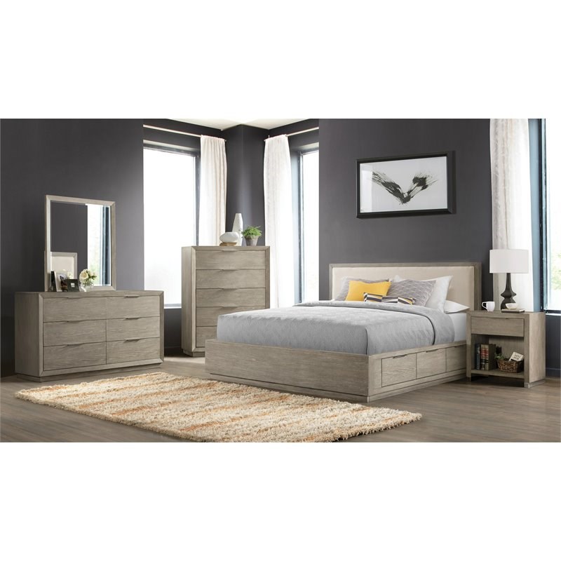 Riverside Furniture Zoey 5 Drawer Modern Contemporary Chest in Urban Gray