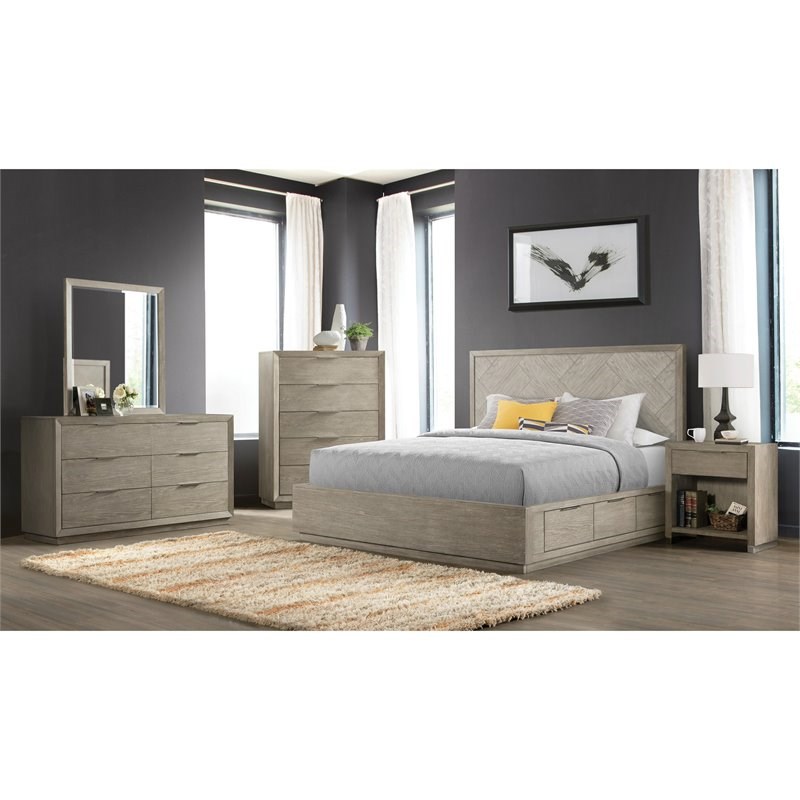 Riverside Furniture Zoey 1 Drawer Contemporary Wood Nightstand in Urban Gray