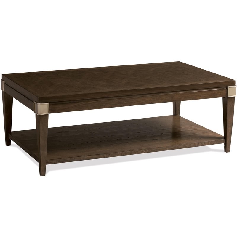 Riverside Furniture Monterey Refined Glam Wood Coffee Table in Mink Brown