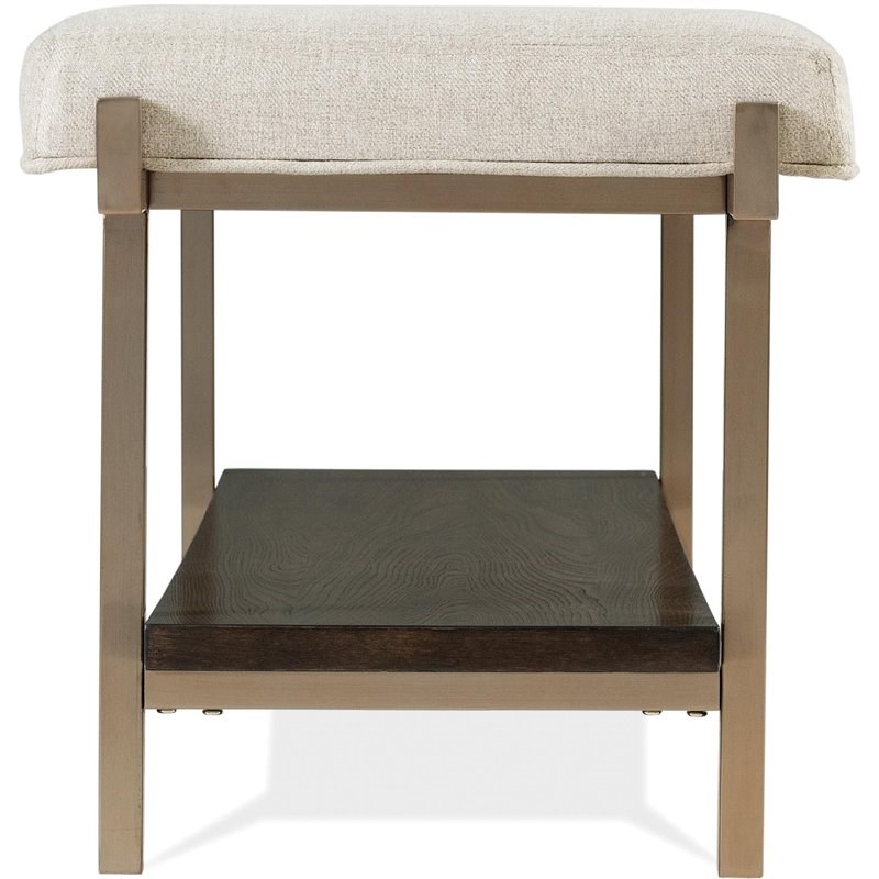 Riverside Furniture Monterey Refined Glam Upholstered Bedroom Bench in Mink