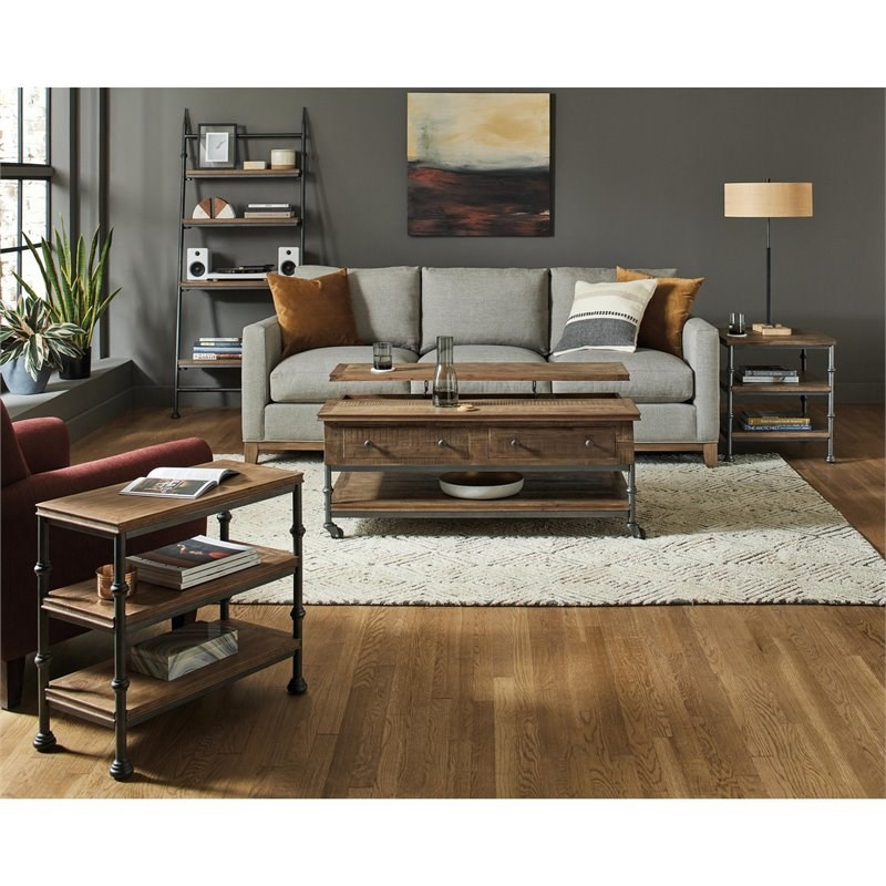 Riverside Furniture Revival Urban Organic Chairside Table in Spanish Gray