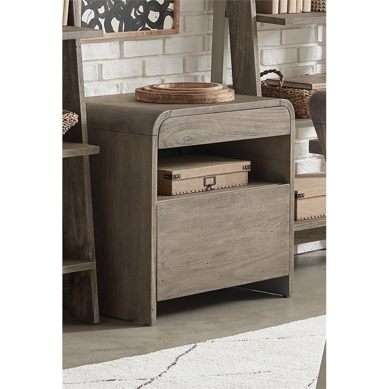 Riverside Furniture Waverly Urban Wood Lateral File Cabinet in Sandblasted Gray