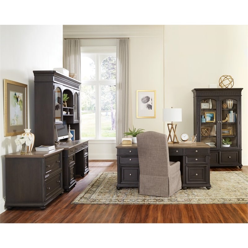 Riverside Furniture Regency Executive Desk in Antique Oak and Matte