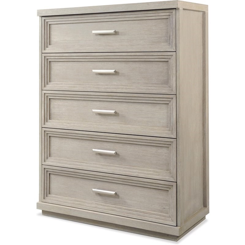 Riverside Furniture Cascade 5 Drawer Modern Contemporary Chest in Dovetail