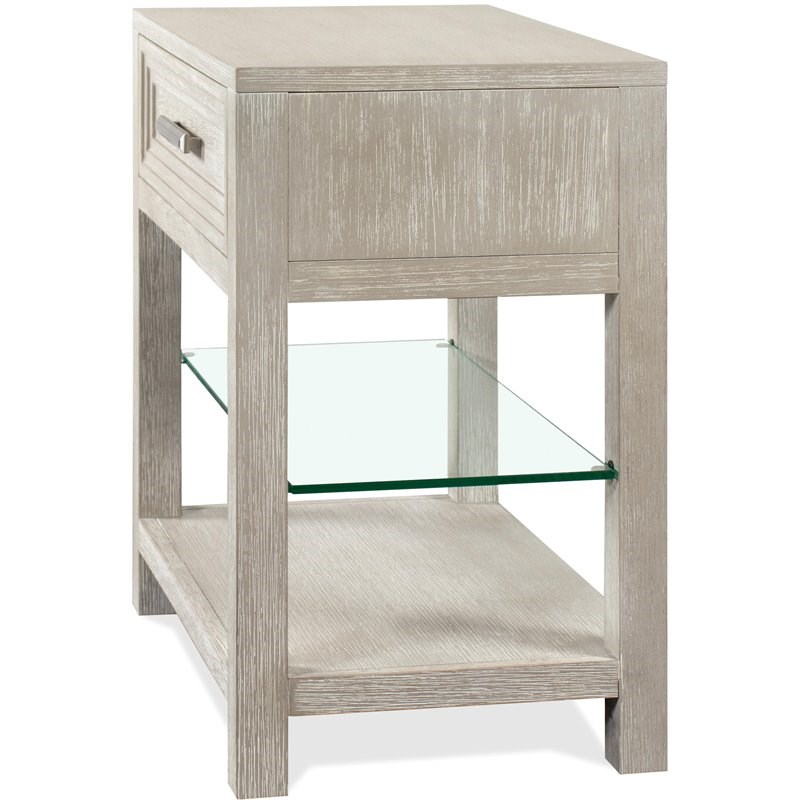 Riverside Furniture Cascade 1 Drawer Modern Contemporary Nightstand in Dovetail