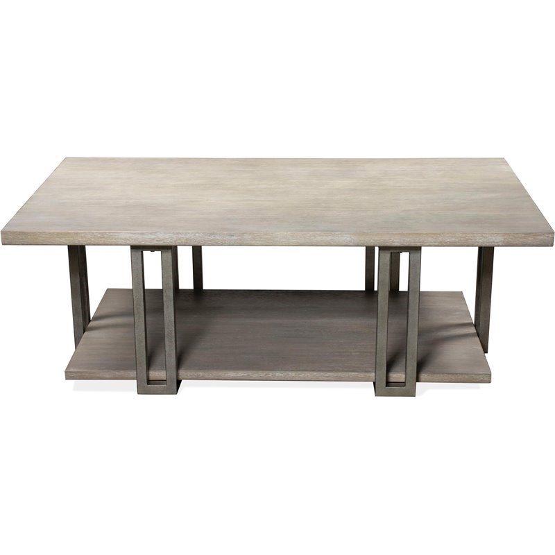 Riverside Furniture Adelyn Modern Contemporary Coffee Table in Crema Gray