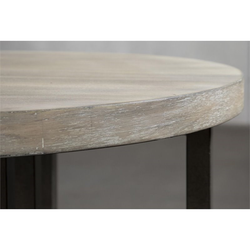 Riverside Furniture Adelyn Modern Contemporary Round Side Table in Crema Gray