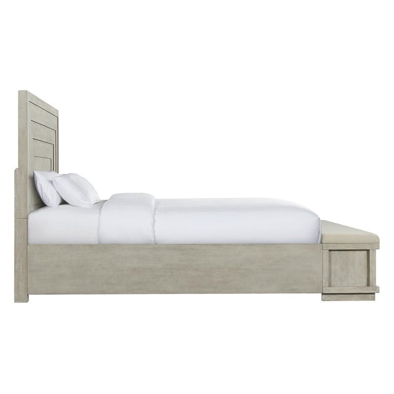 Riverside Furniture Cascade Contemporary Queen Storage Panel Bed in Dovetail