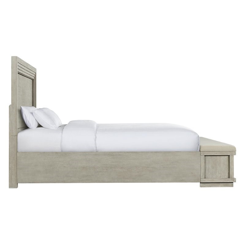 Riverside Furniture Cascade Contemporary Queen Storage LED Panel Bed in Dovetail