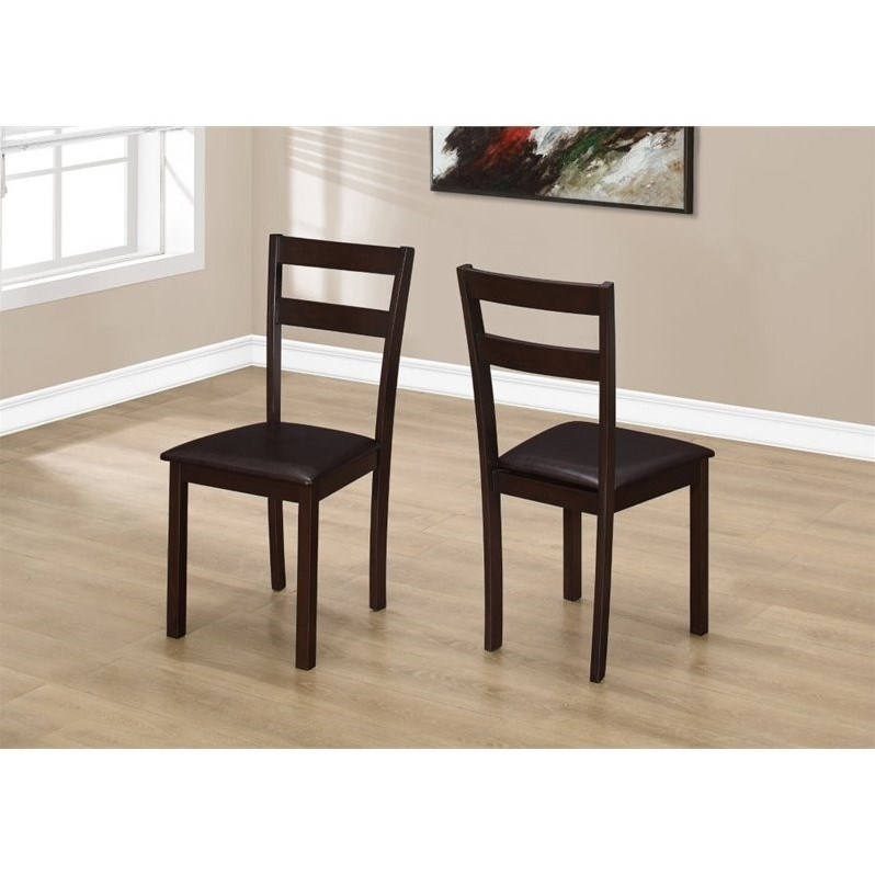 Monarch Slat Back Dining Chair in Cappuccino (Set of 2)