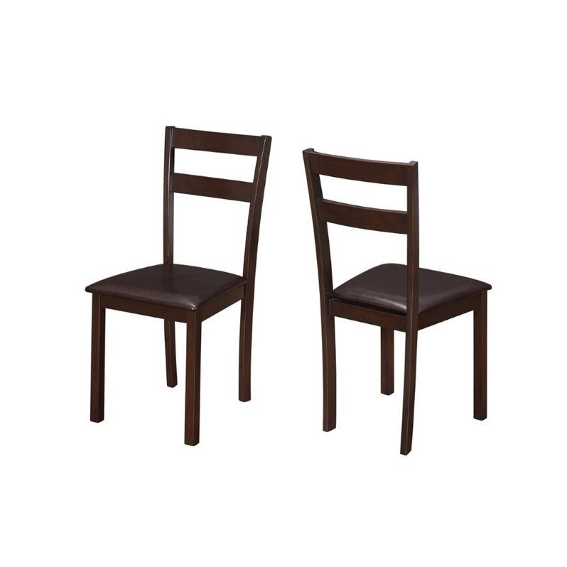 Monarch Slat Back Dining Chair in Cappuccino (Set of 2)
