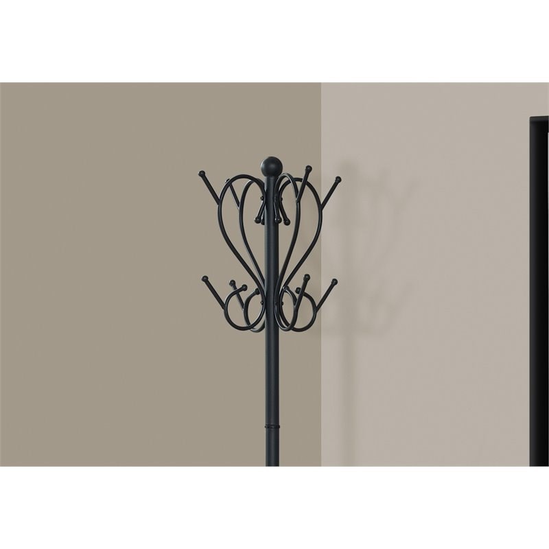 Monarch Metal Coat Rack with Umbrella Holder in Black