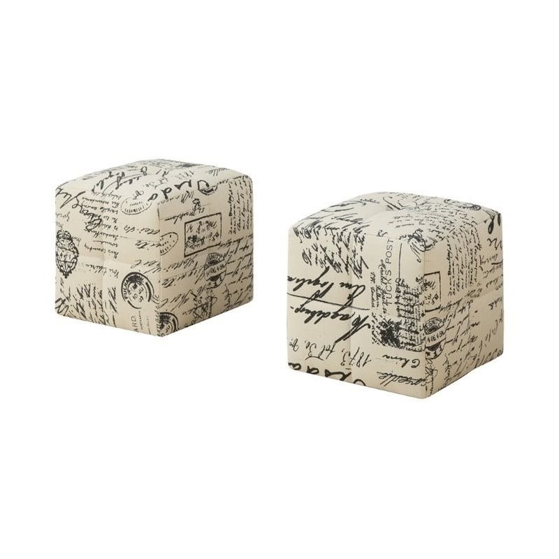 Monarch Cube Ottoman in Vintage French (Set of 2)