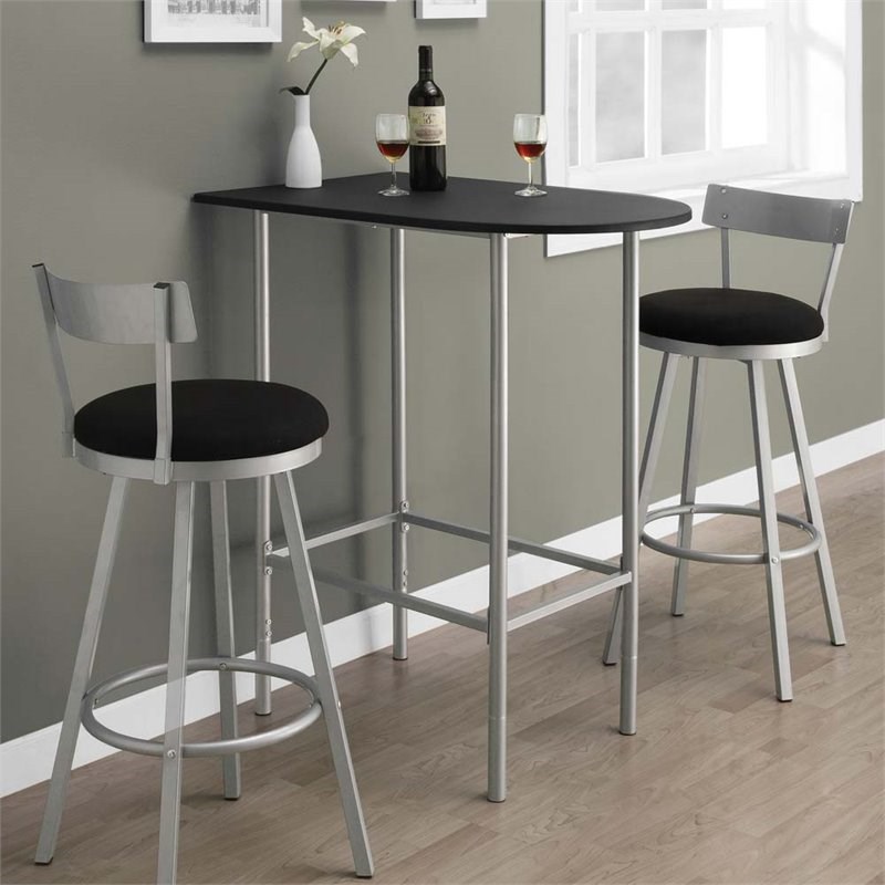 Monarch Metal Pub Table in Black and Silver