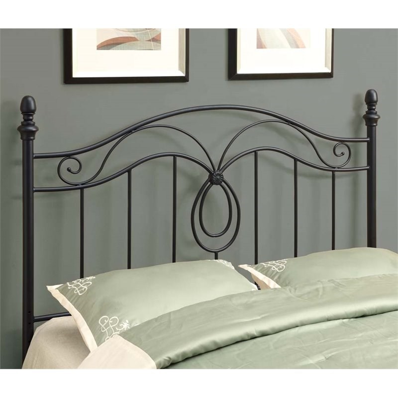 monarch full queen metal slat headboard in black - i 2622q