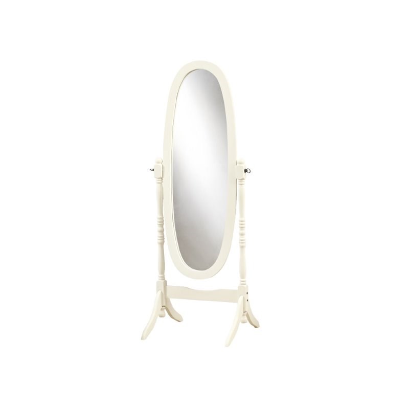 Monarch Oval Cheval Mirror in White
