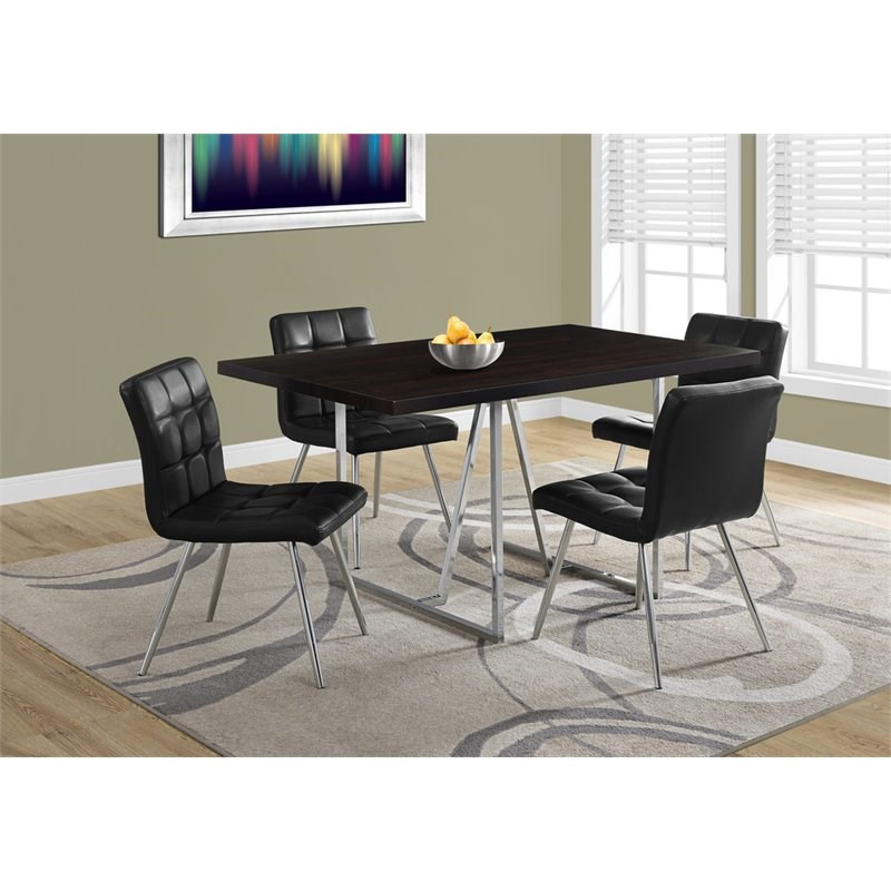 Monarch Dining Table in Espresso and Chrome