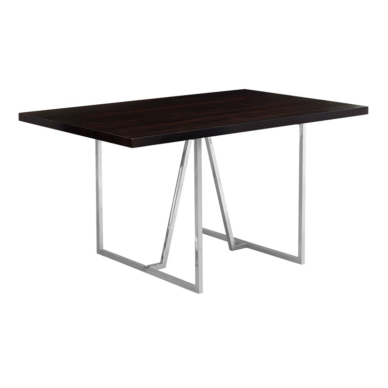 Monarch Dining Table in Espresso and Chrome