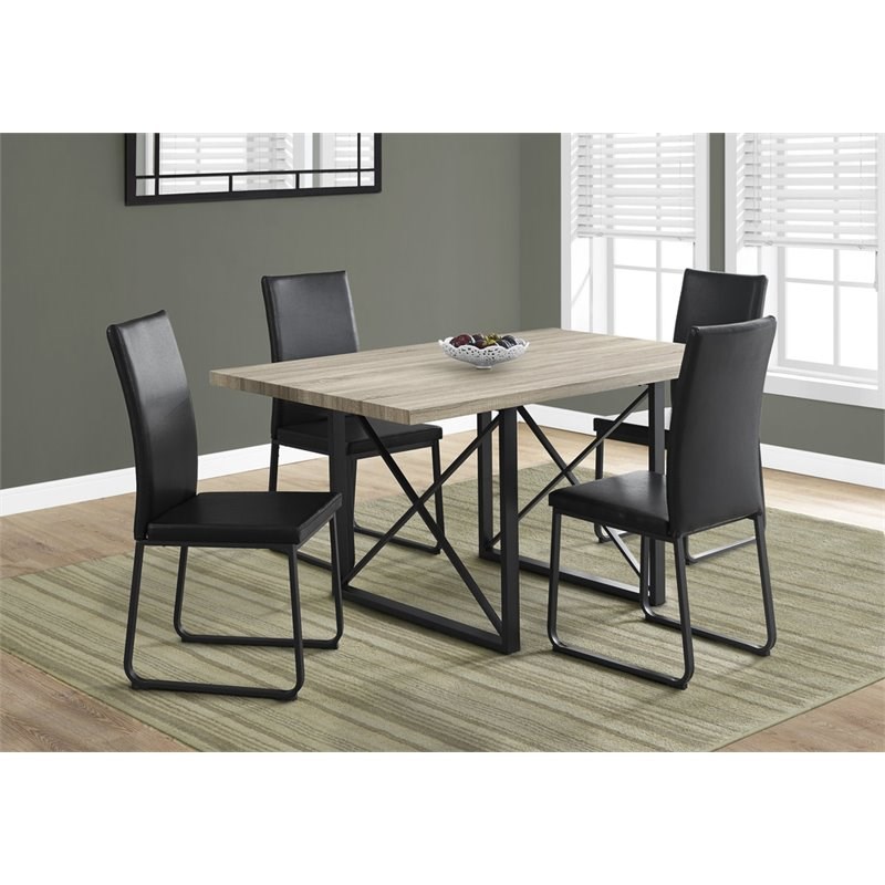 Monarch Dining Table in Dark Taupe and Black