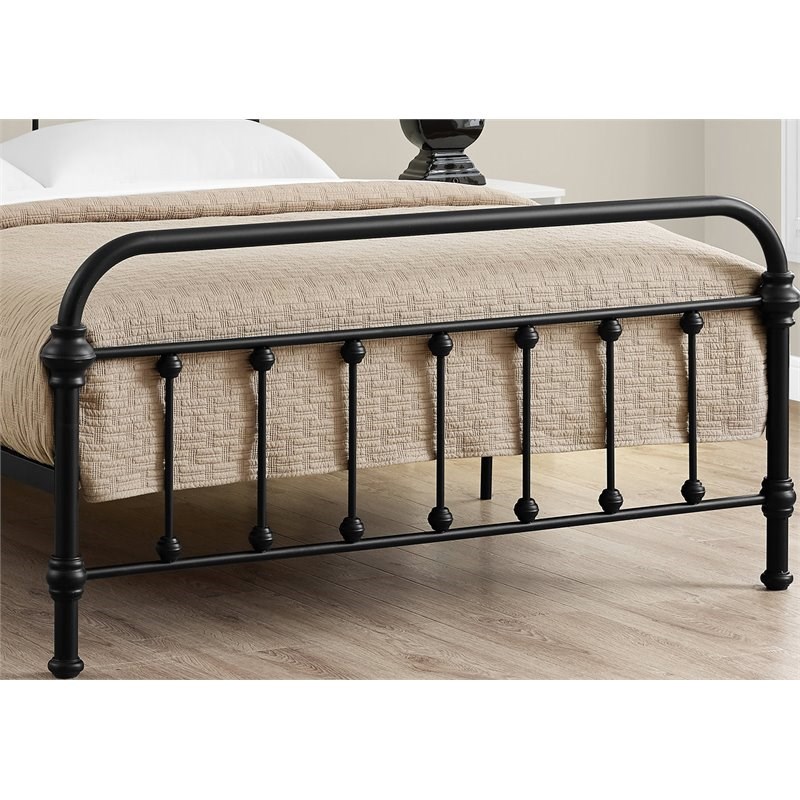 monarch full metal spindle bed in black i 2636f