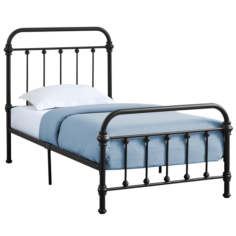 monarch twin metal spindle bed in black i 2636t