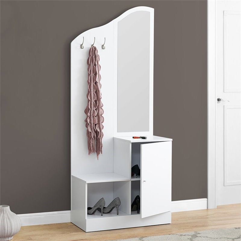 monarch mirror hall tree in white i 2776