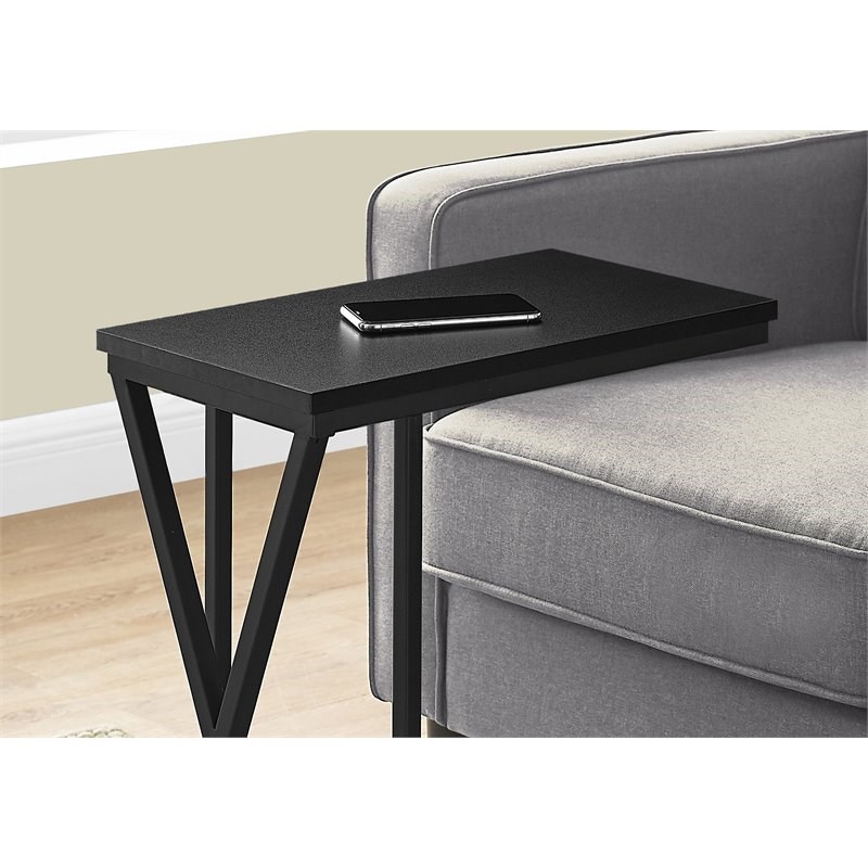 Monarch Metal C Shaped End Table in Black Homesquare