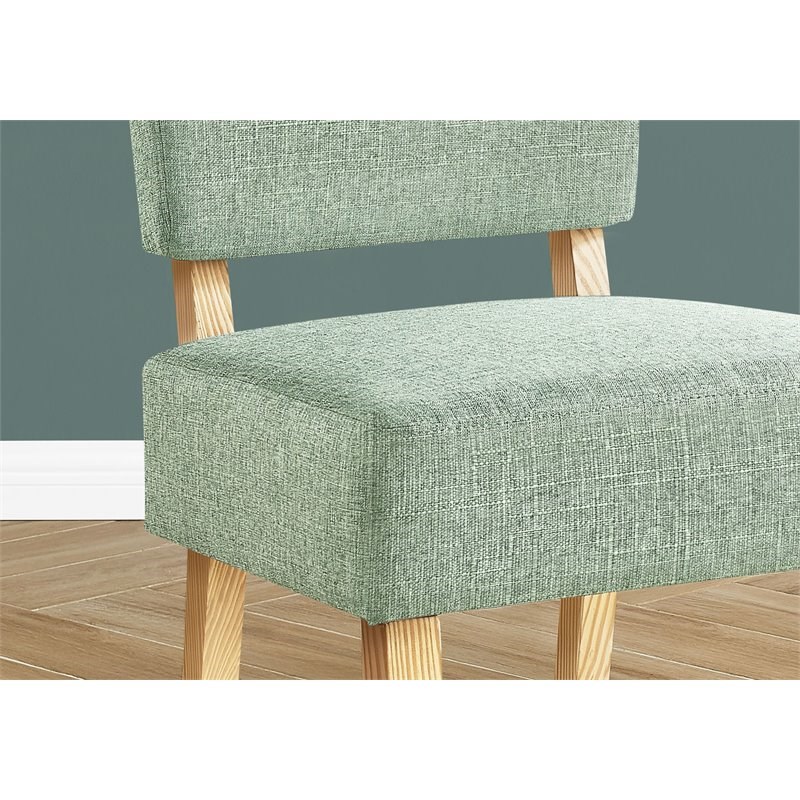 monarch upholstered armless accent chair in light green i 8294