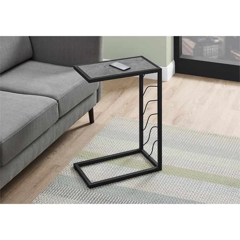 Monarch Specialties Rectangular Contemporary Metal Accent Table in Gray