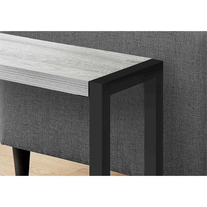Monarch Specialties 2-tier Contemporary Metal Accent Table in Gray