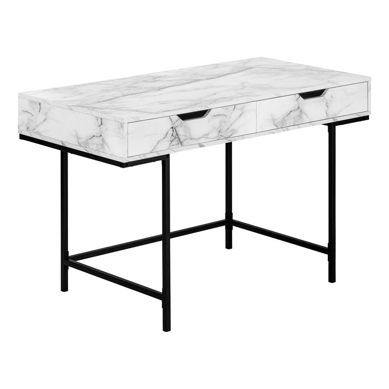 white marble desk with drawers