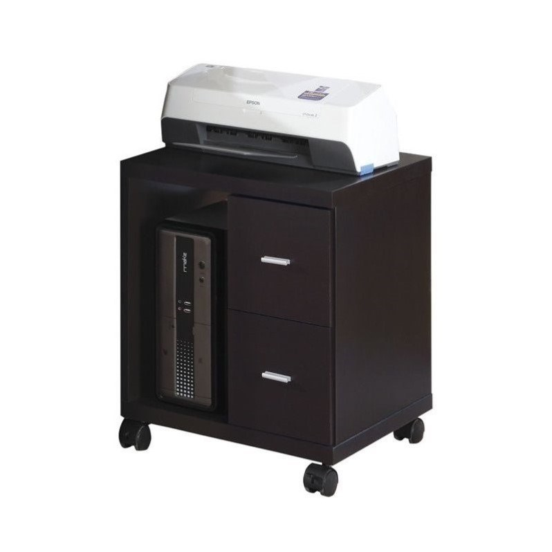 Monarch Flow Mobile Wood Computer/Printer Stand in Cappuccino Homesquare
