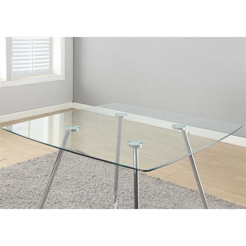 Monarch Dining Table in Silver Chrome